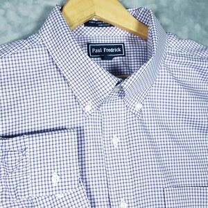 Paul Fredrick Finest 18.5-35 Plaid Performance Sport Shirt Dress Casual
